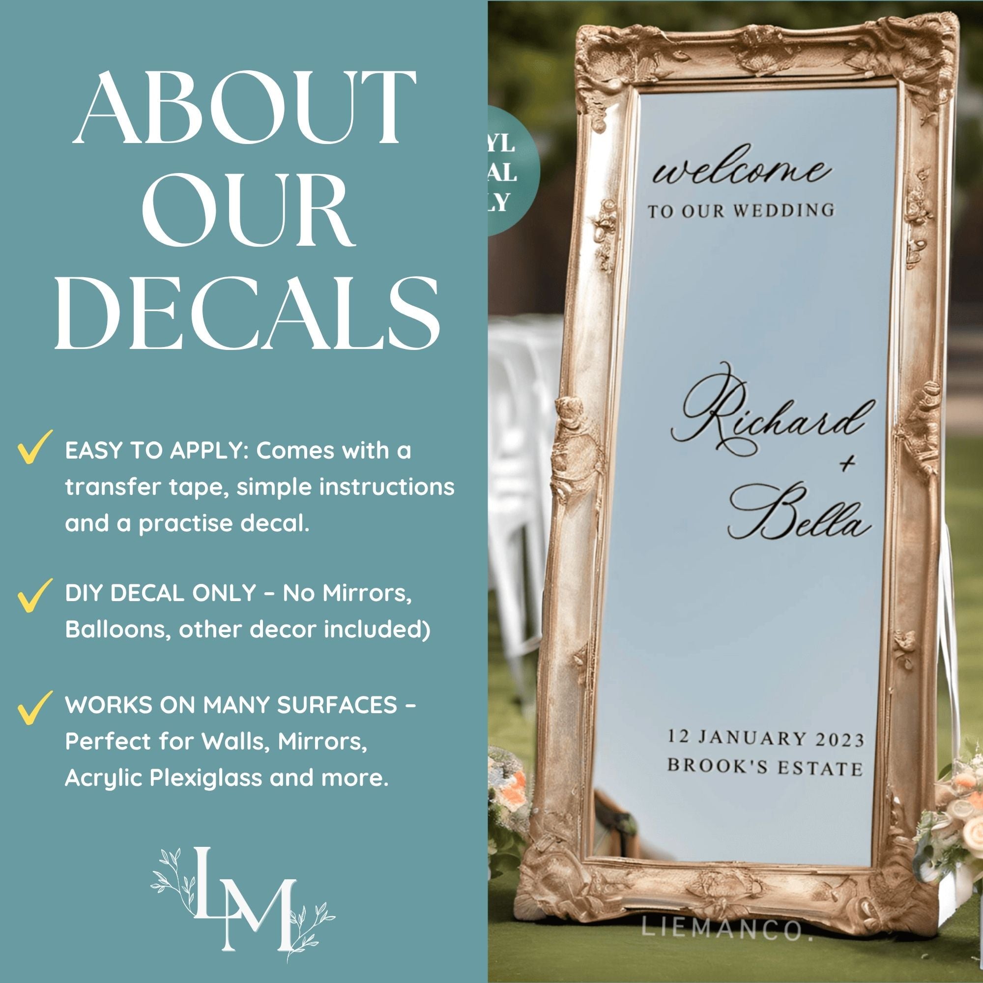 Personalised Selfie Sign Mirror Decal