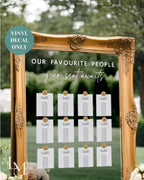 Elegant Seating Chart Vinyl Lettering - Our Favourite People Mirror