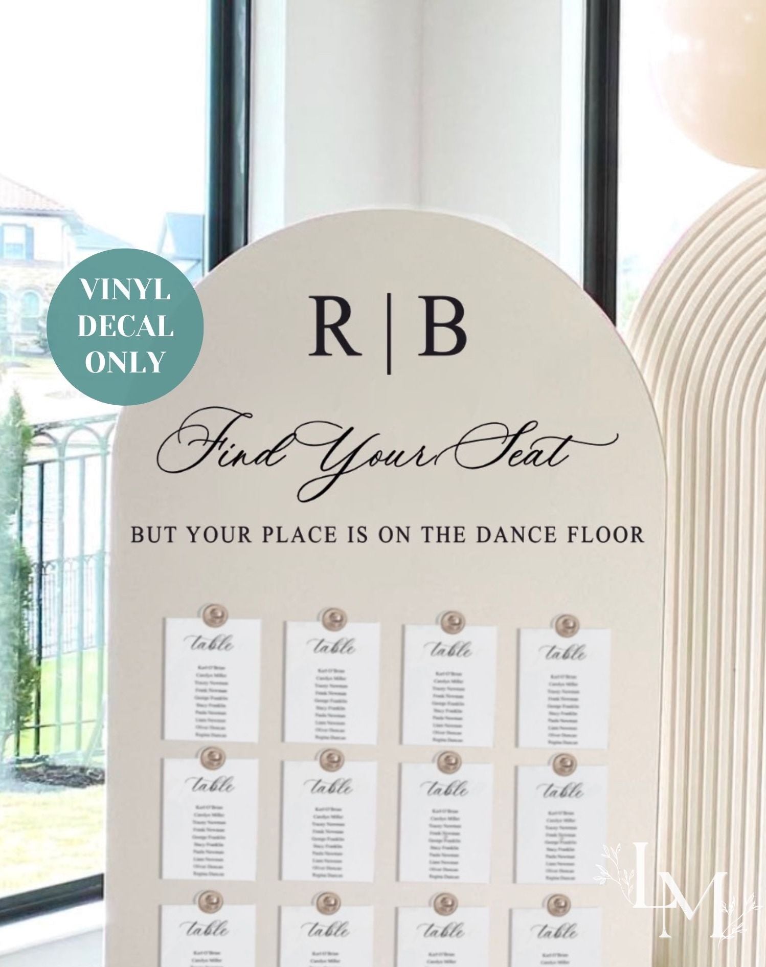 Find your Seat Decal for Mirror Seating Chart