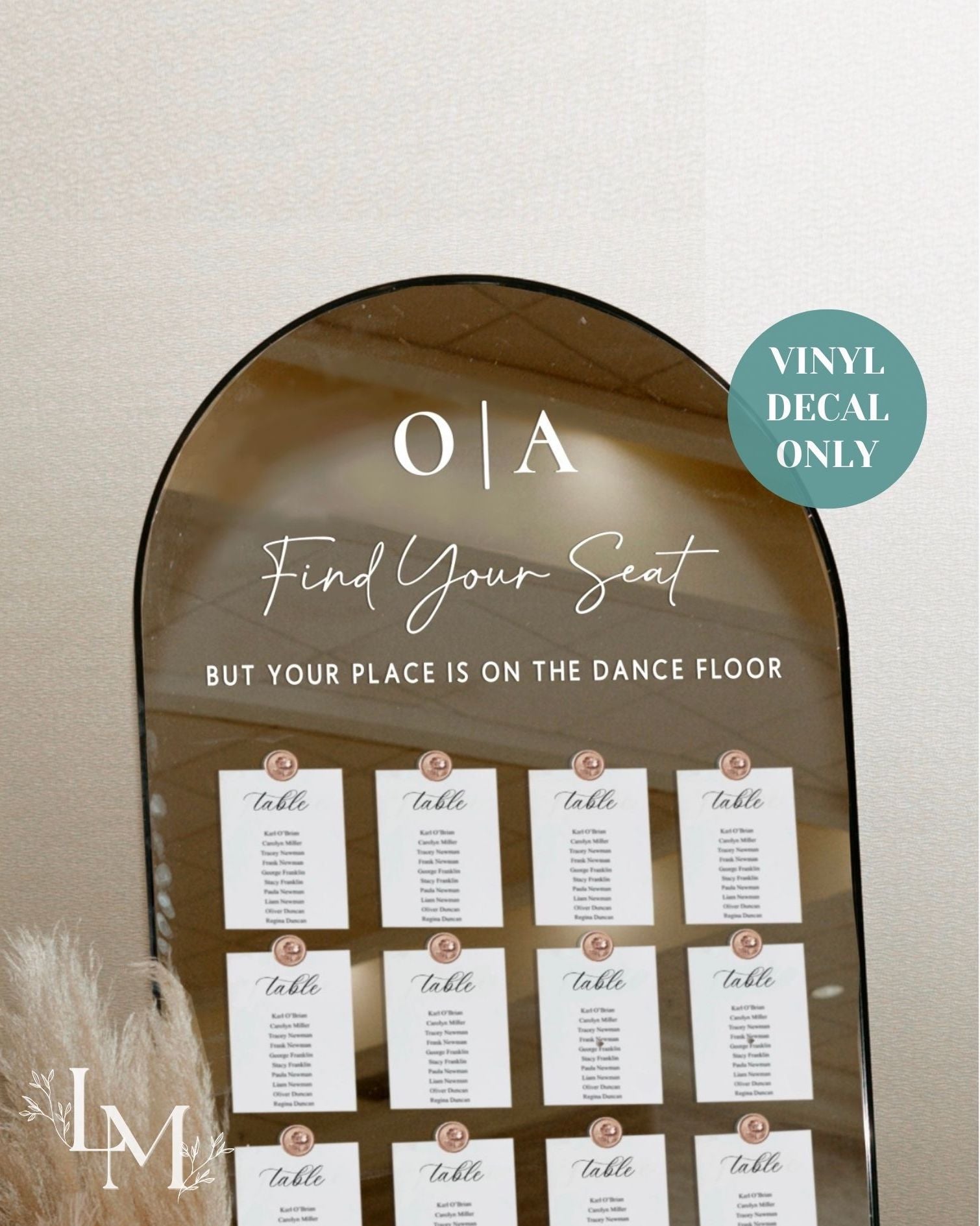 Find your Seat Decal for Mirror Seating Chart