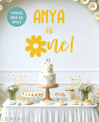 Daisy Theme First Birthday Party Backdrop Decal