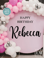 Personalised Happy Birthday Name Decal for Birthday Arch Sign