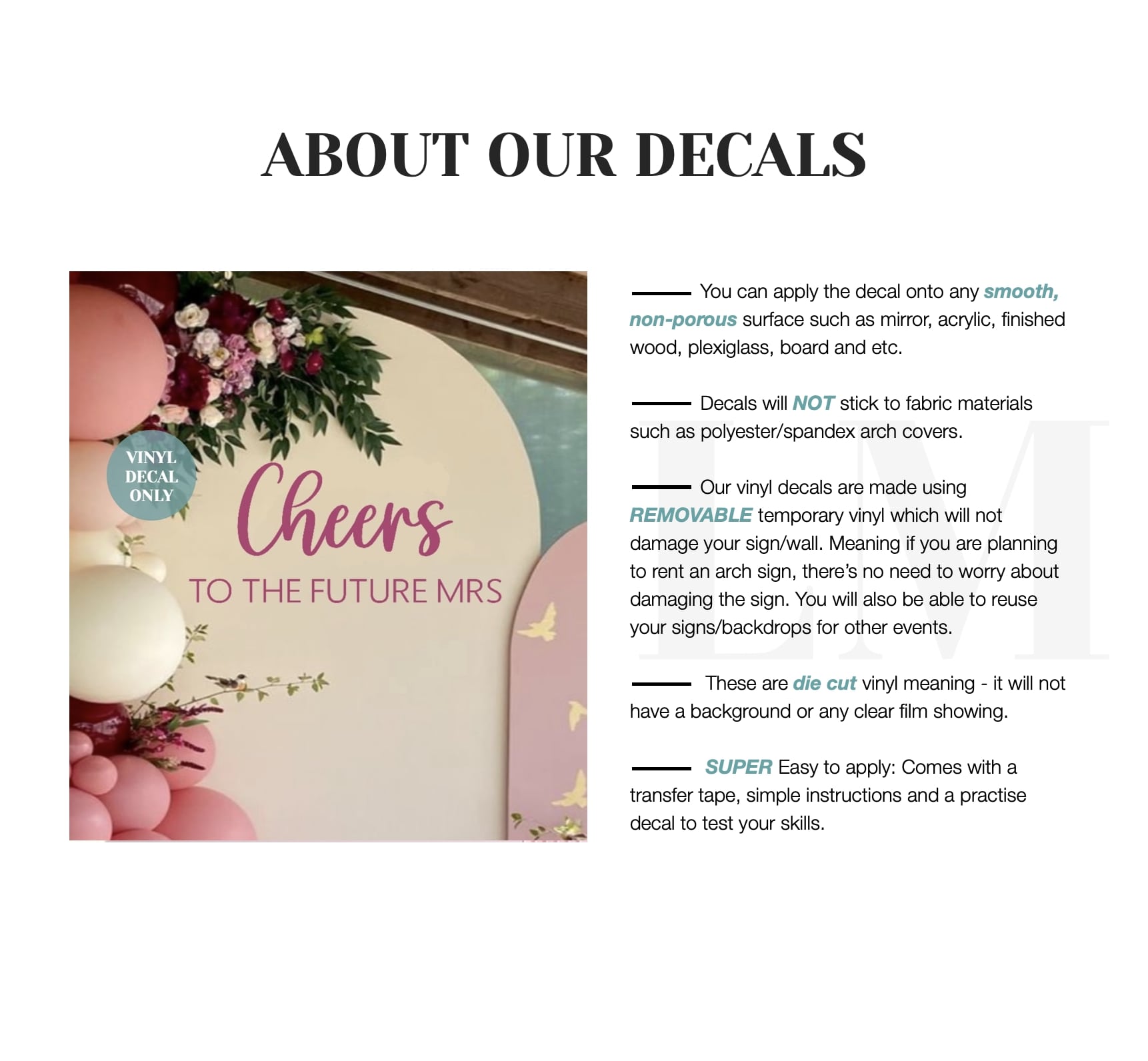 Cheers to the Future Mrs Decal for Bridal Shower Backdrop