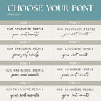 Elegant Seating Chart Vinyl Lettering - Our Favourite People Mirror