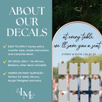 At every table Vinyl for Wedding Seating Chart