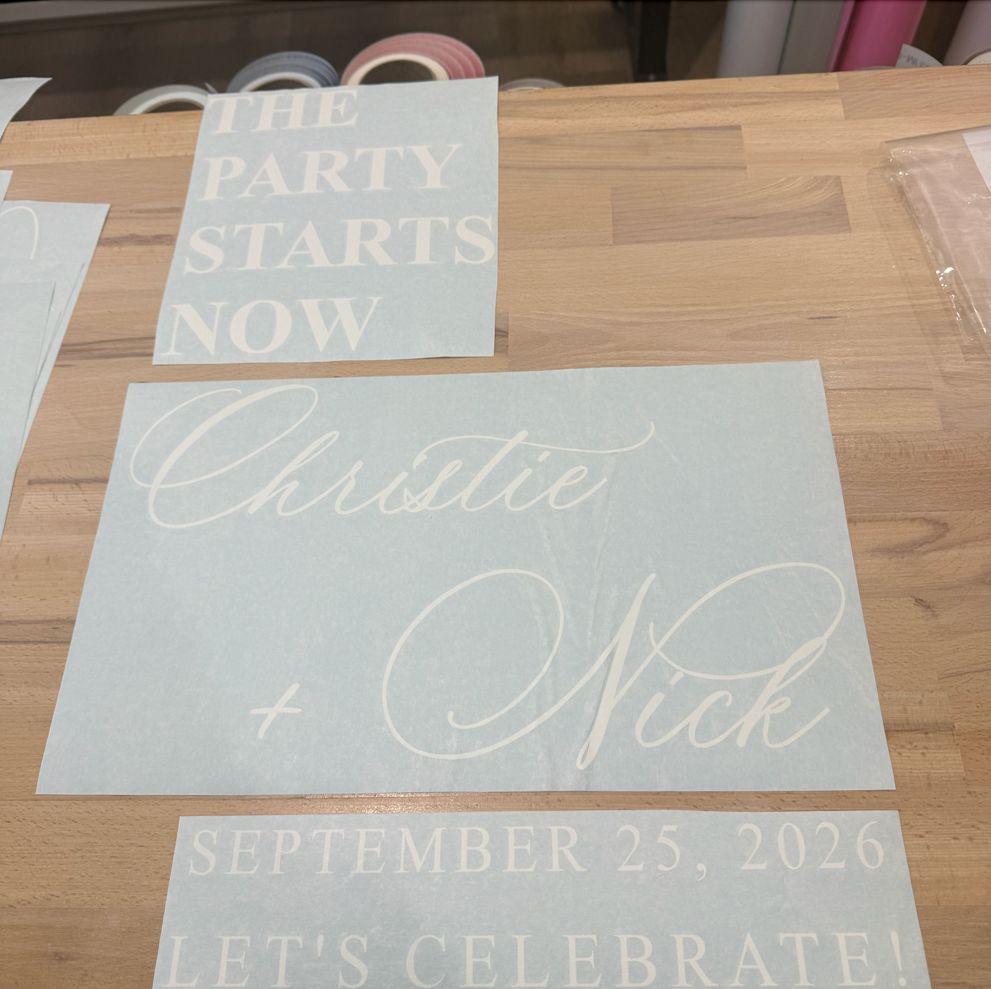 Party Starts Now Decal for Wedding Mirror