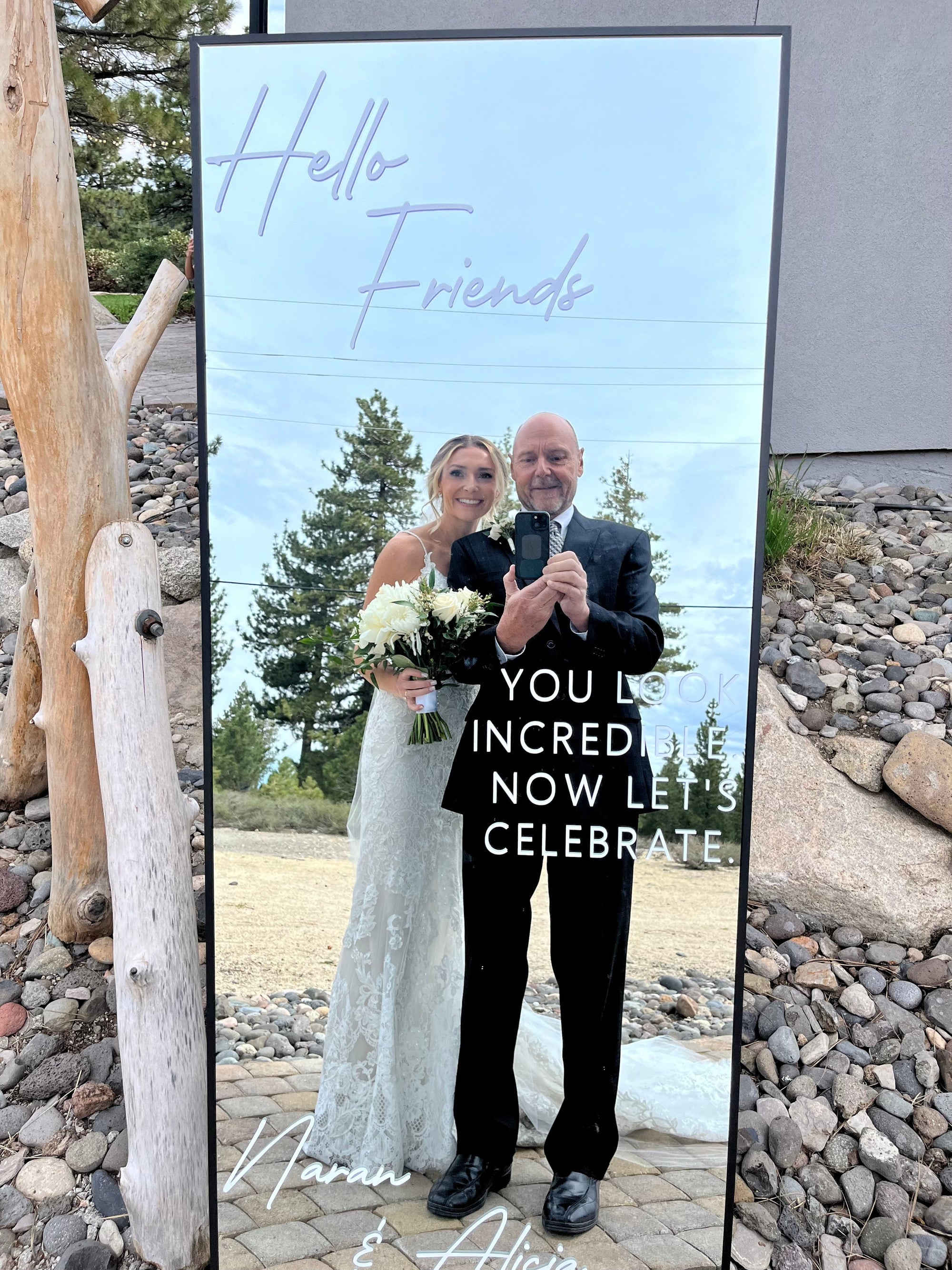 Custom Selfie Mirror Decal for Wedding Entry Sign