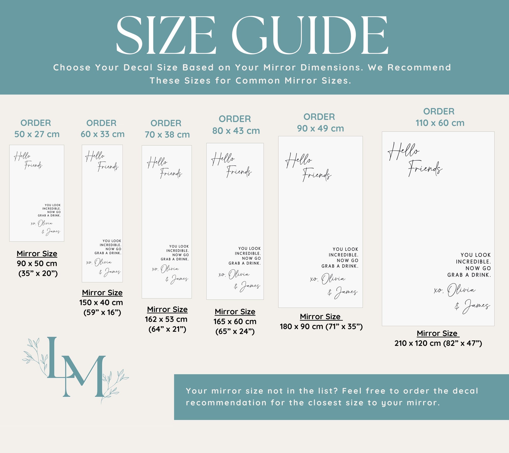 Custom Selfie Mirror Decal for Wedding Entry Sign