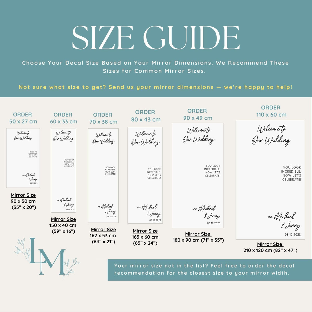 Personalised Wedding Selfie Mirror Decal