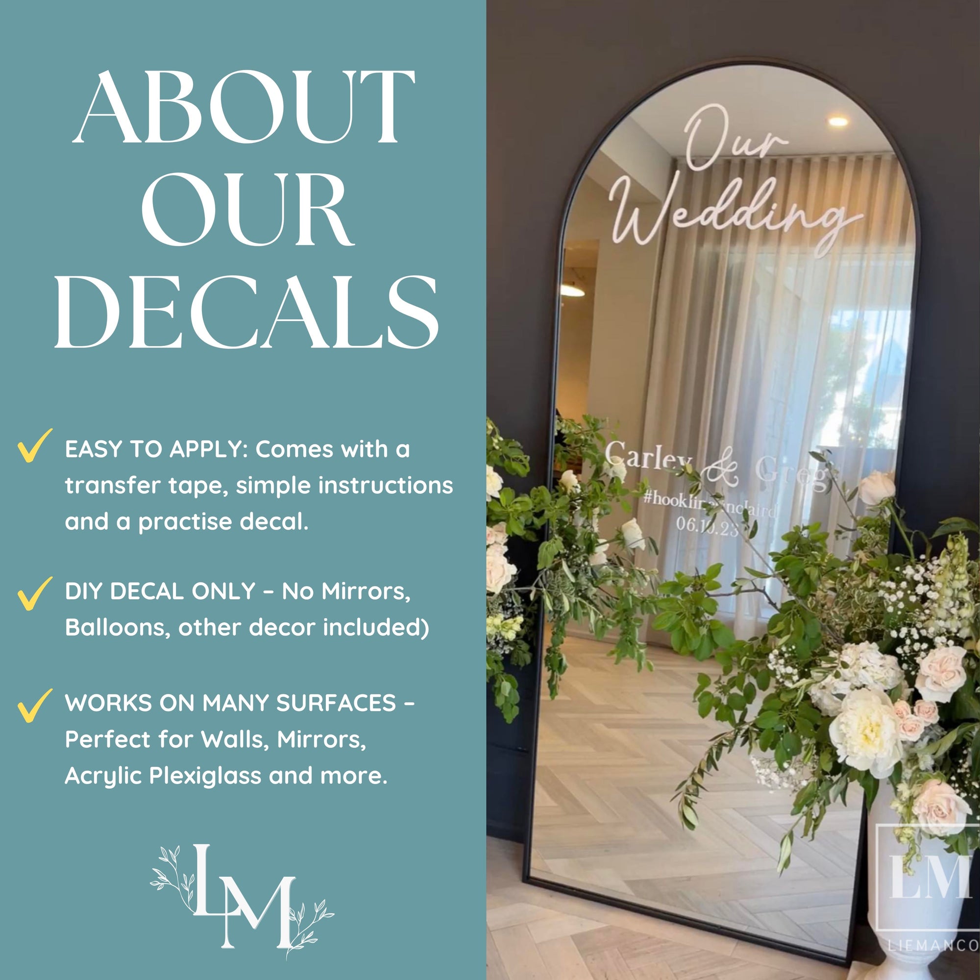 Elegant Wedding Entrance Sign Decal