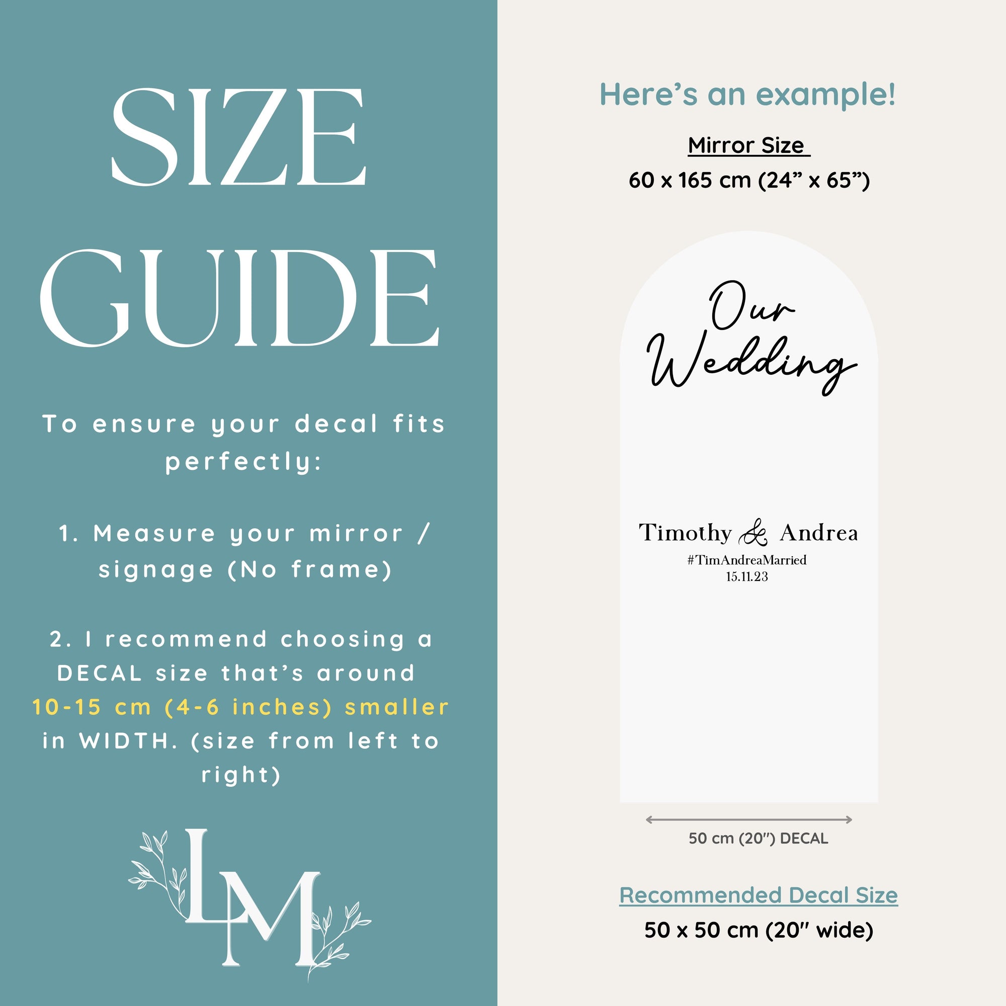 Elegant Wedding Entrance Sign Decal