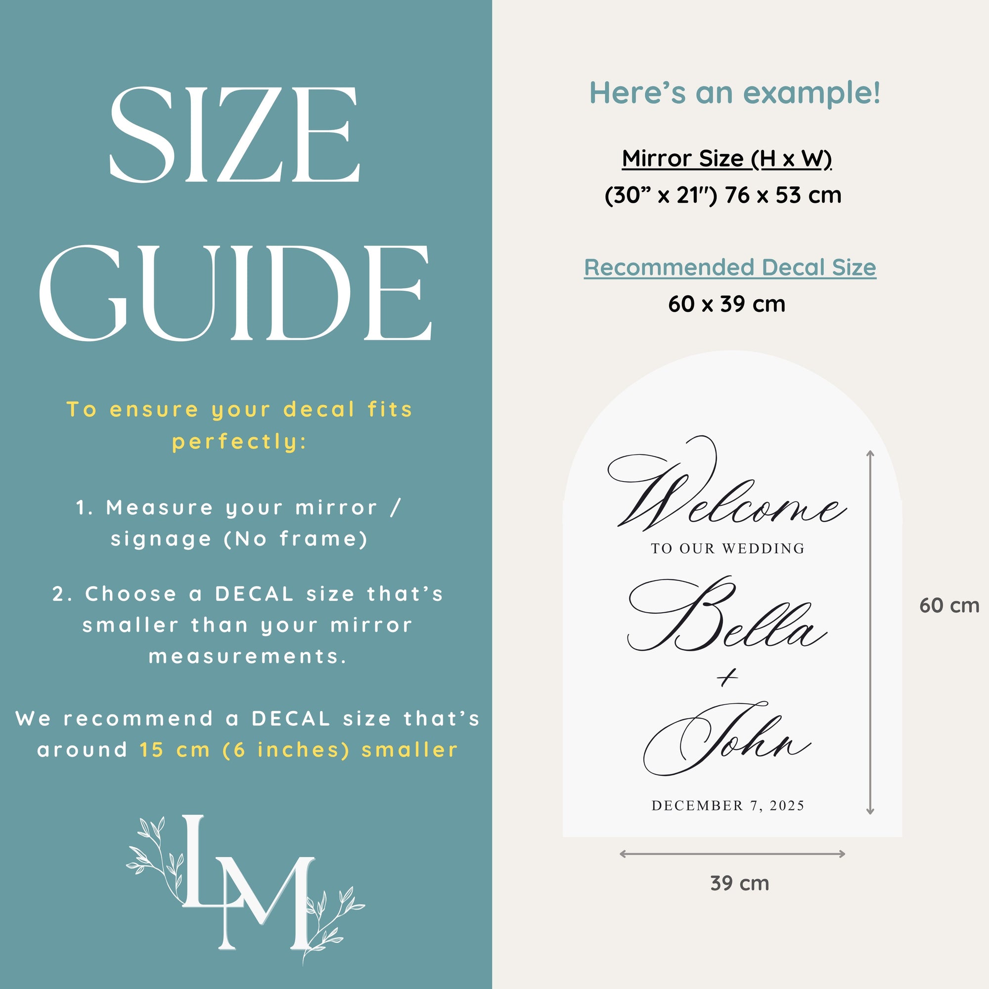Welcome to Our Wedding Mirror Decal
