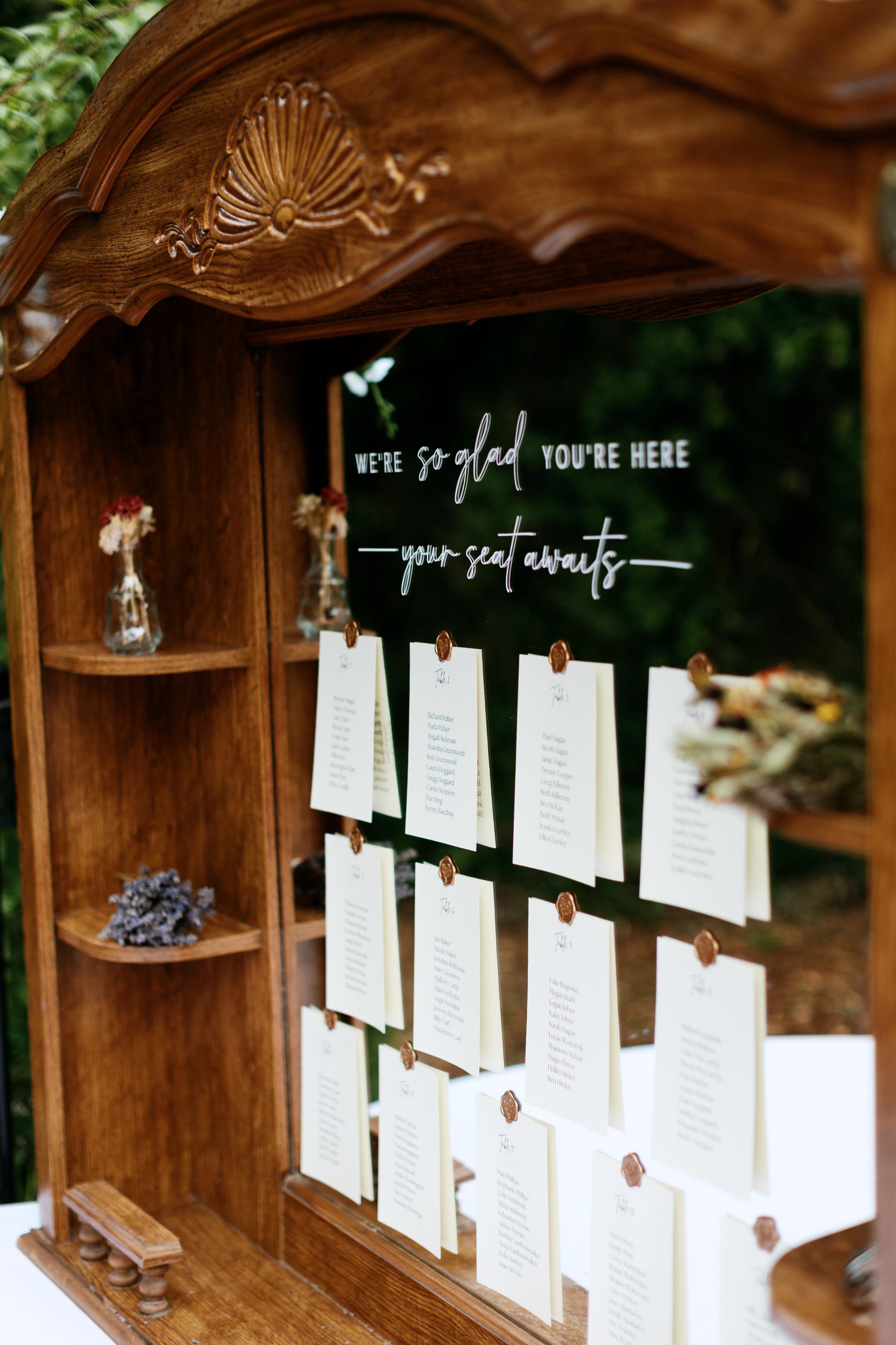 Elegant Seating Chart Header Decal