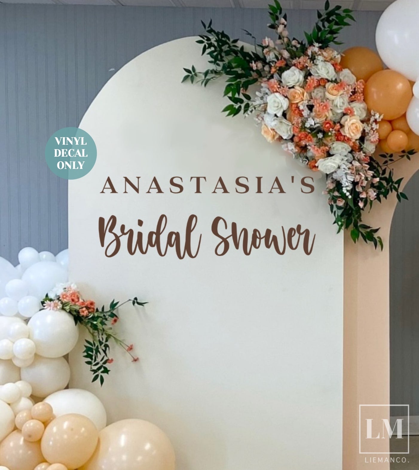 Custom Name Bridal Shower Party Decal