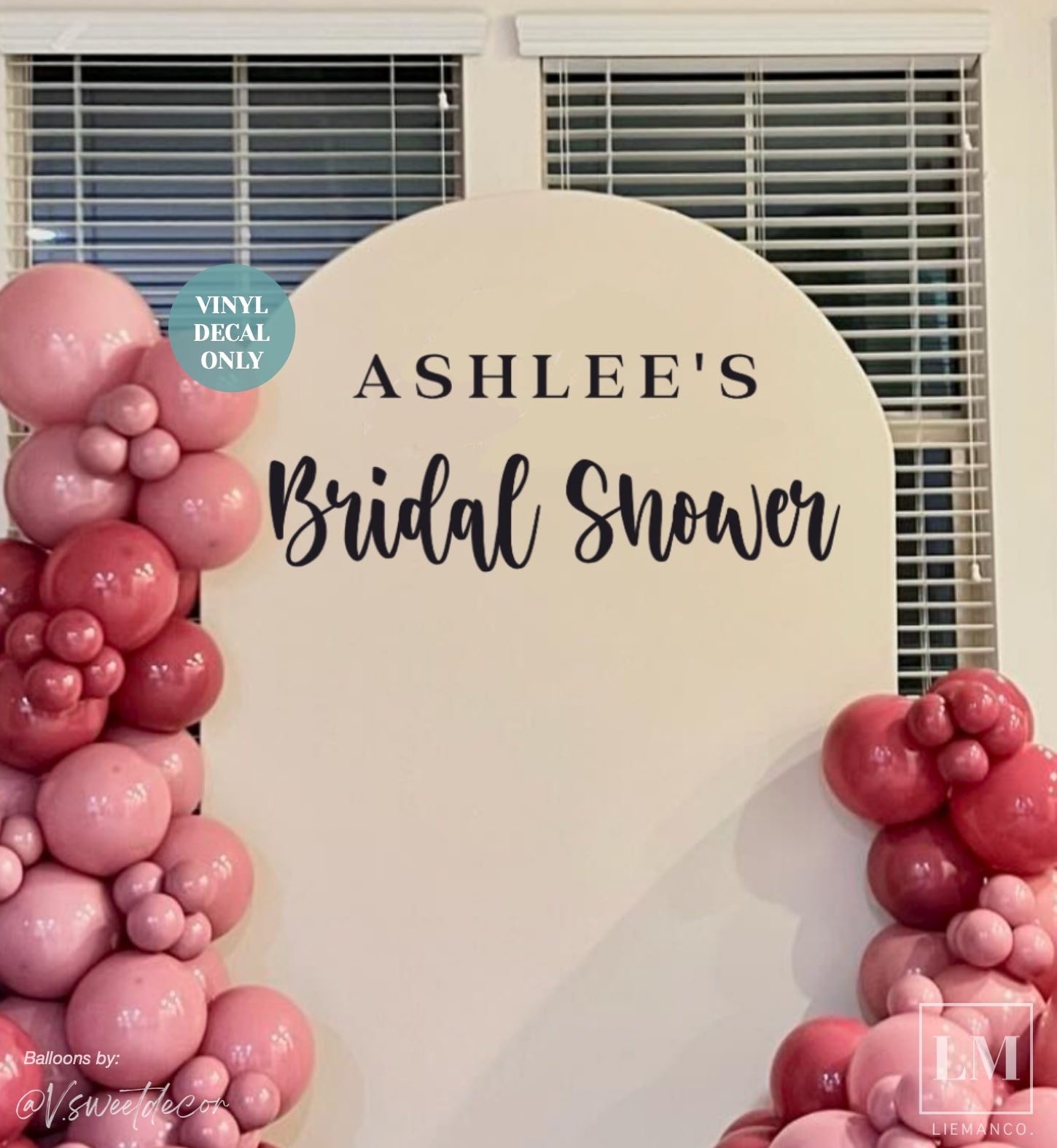 Custom Name Bridal Shower Party Decal
