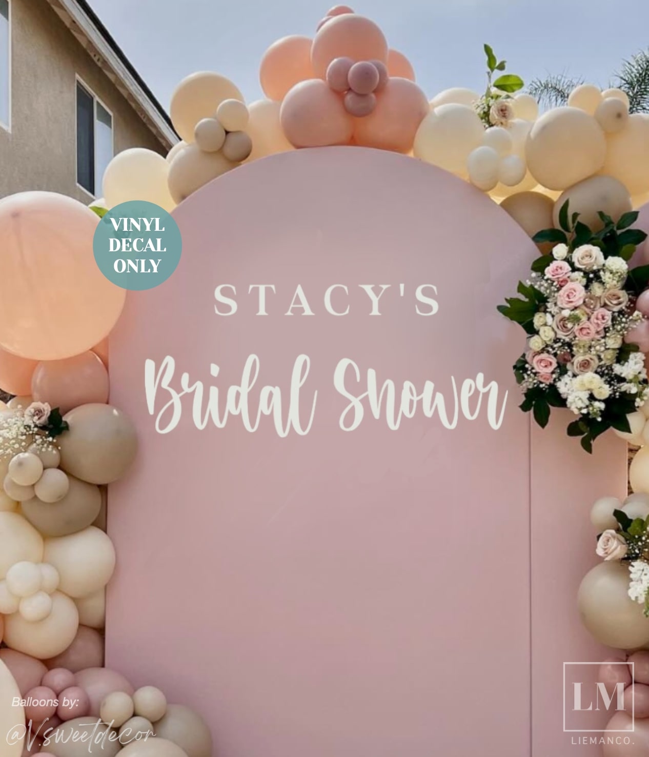 Custom Name Bridal Shower Party Decal