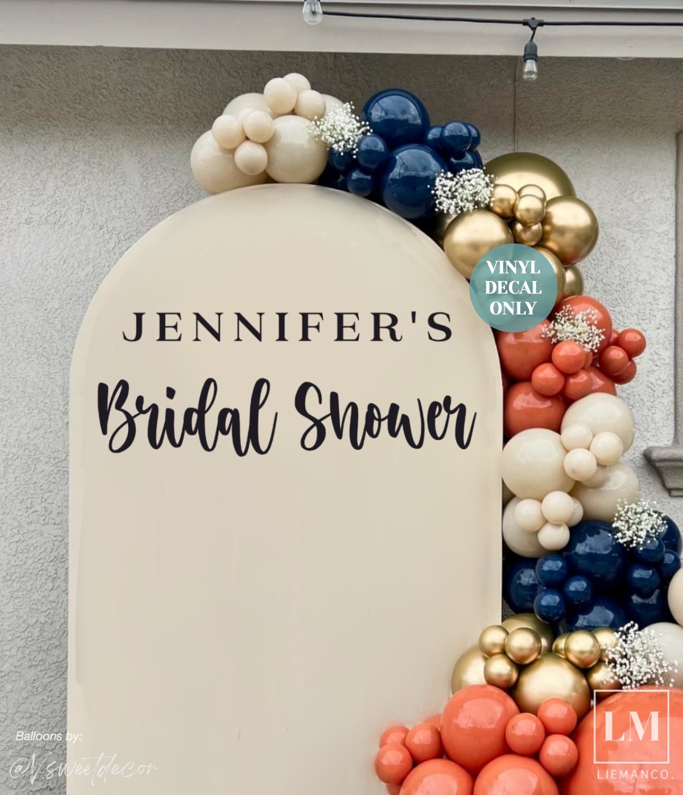 Custom Name Bridal Shower Party Decal
