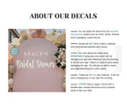 Custom Name Bridal Shower Party Decal