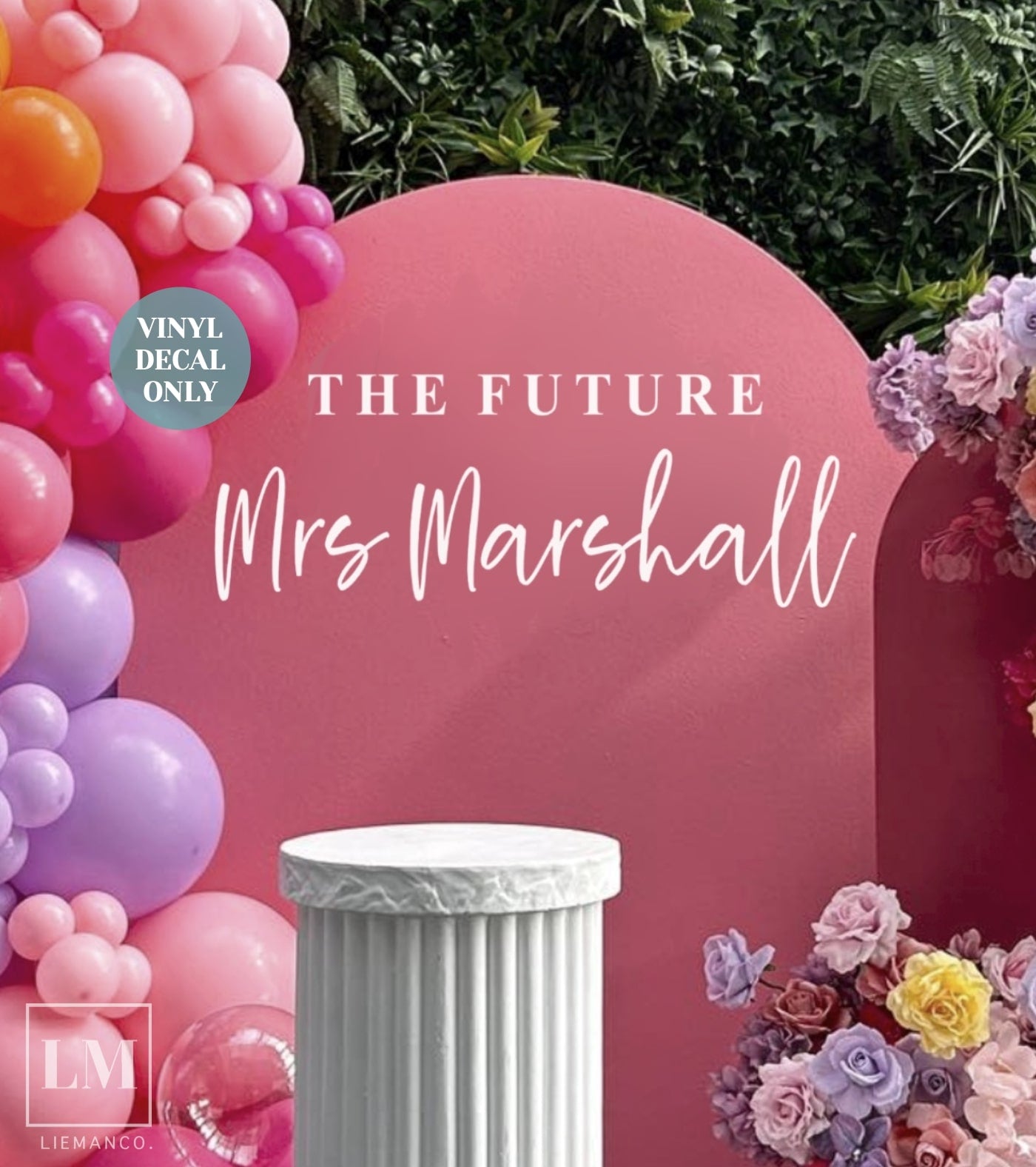 Future Mrs Balloon Arch Decal for Bridal Shower Decor