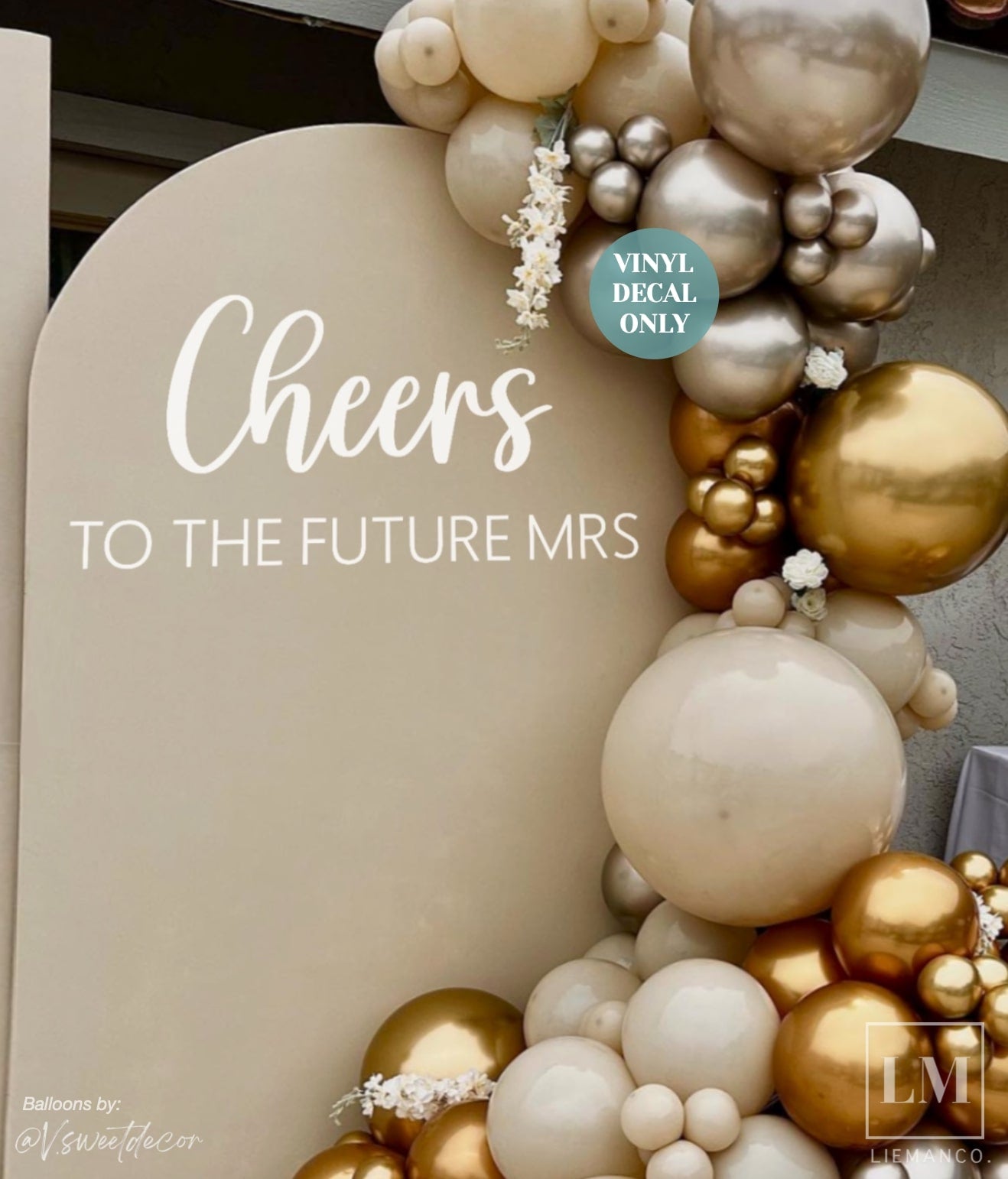 Cheers to the Future Mrs Decal for Bridal Shower Backdrop