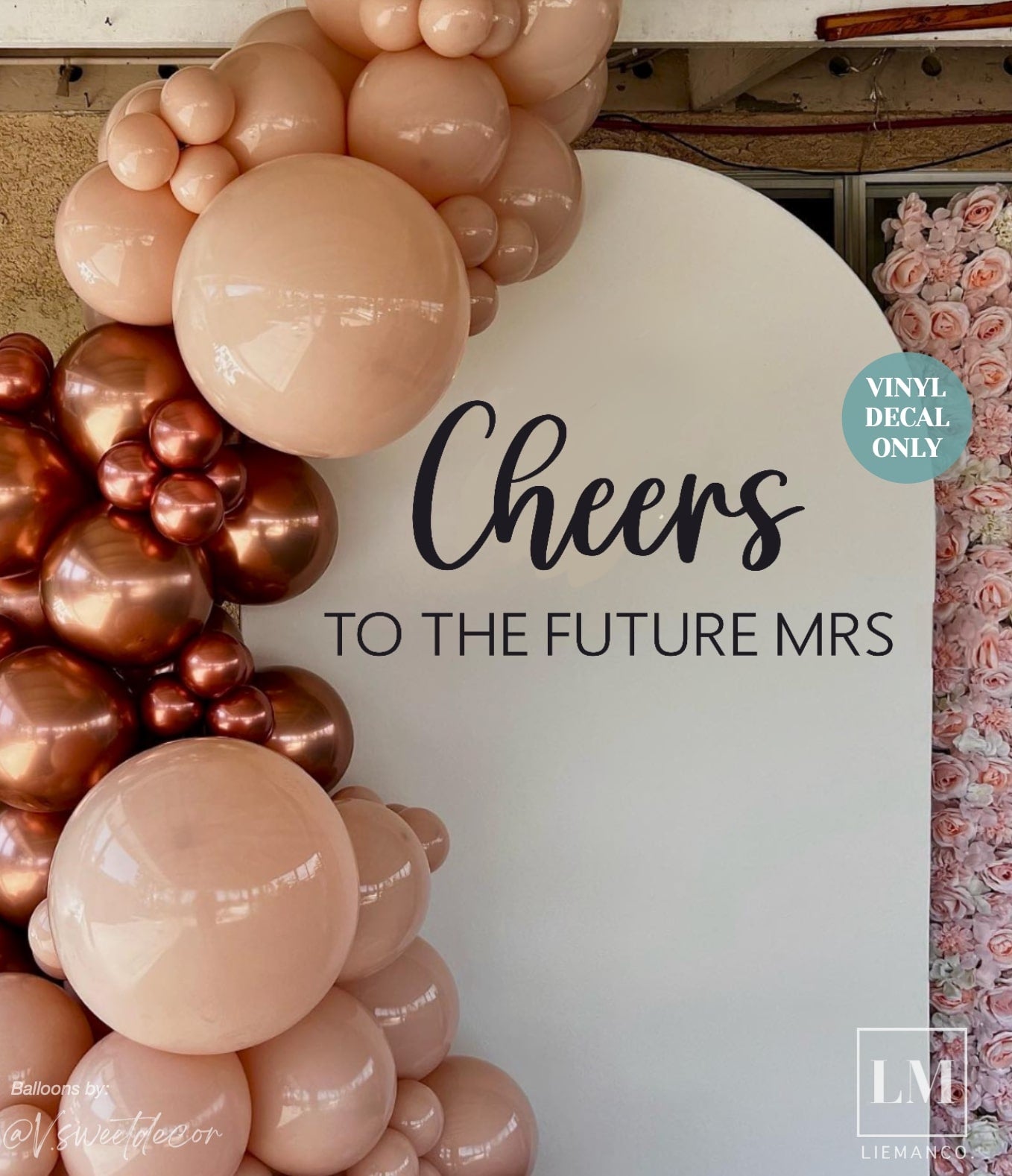 Cheers to the Future Mrs Decal for Bridal Shower Backdrop