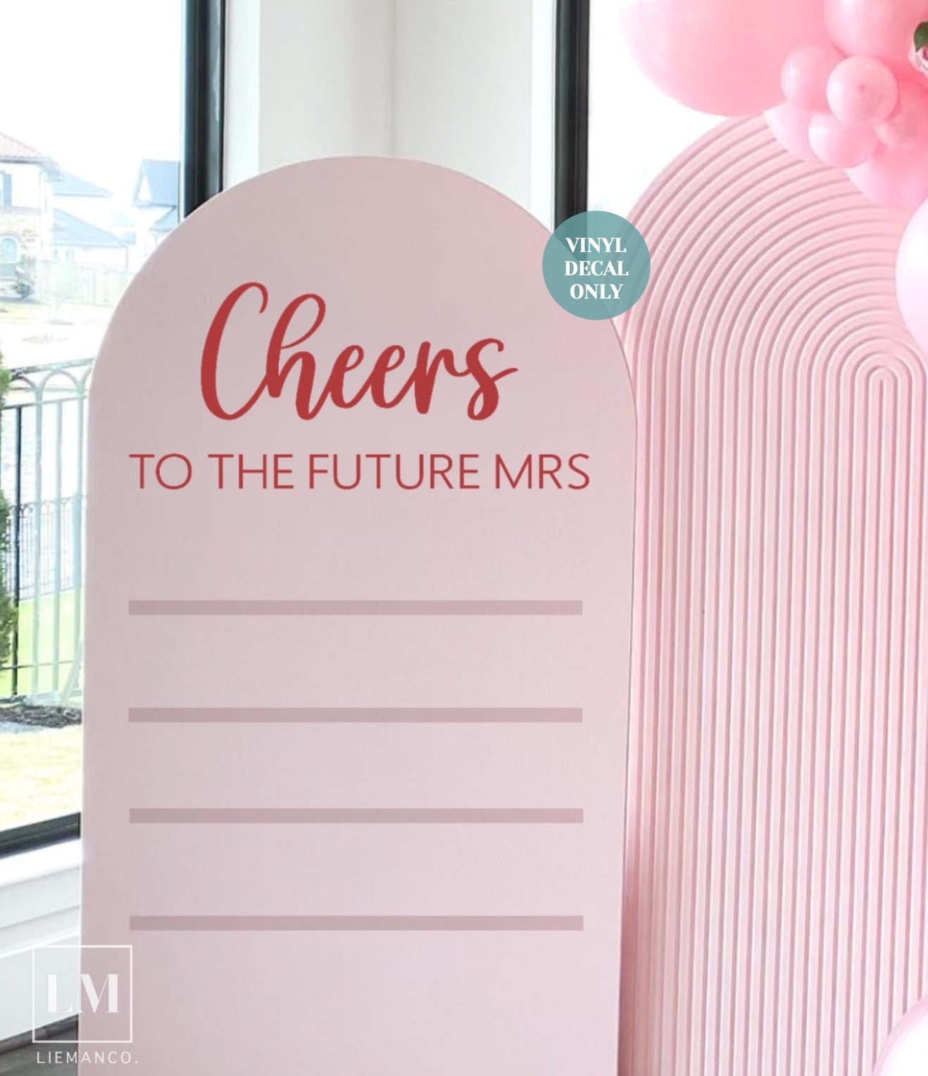 Cheers to the Future Mrs Decal for Bridal Shower Backdrop