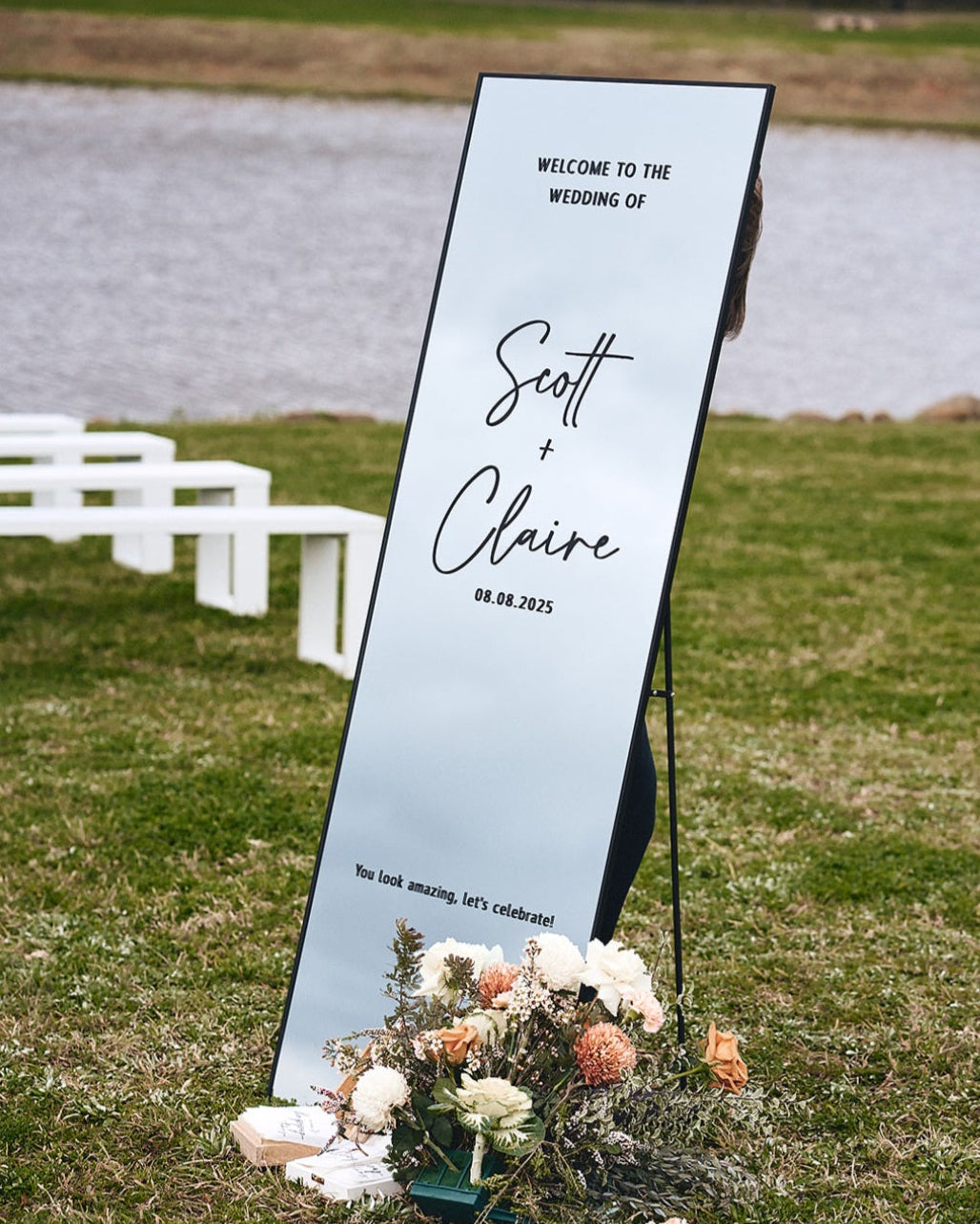 Custom Wedding Sign Decal for Welcome Mirror