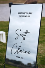 Custom Wedding Mirror Decal for Welcome Sign