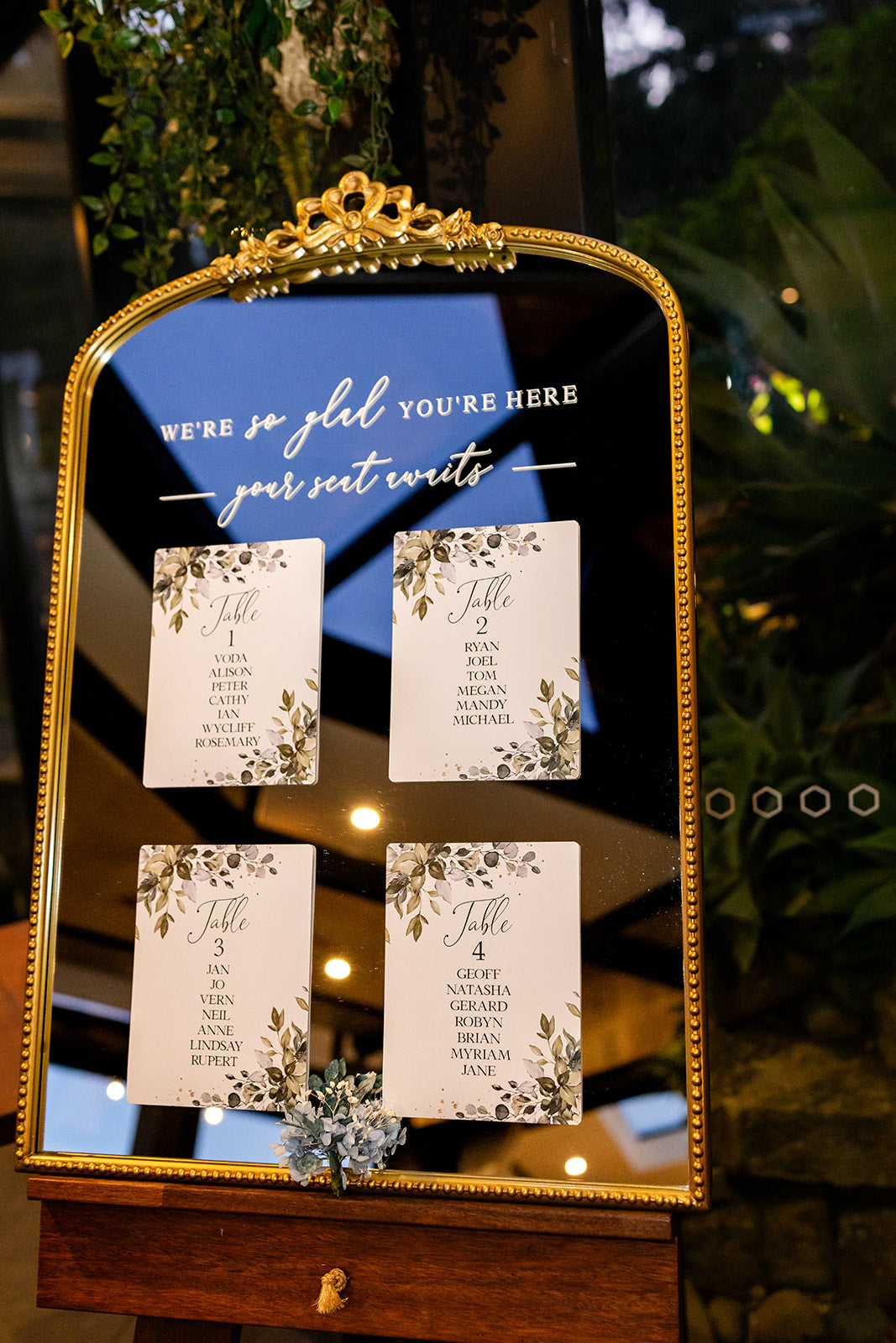 Elegant Seating Chart Header Decal
