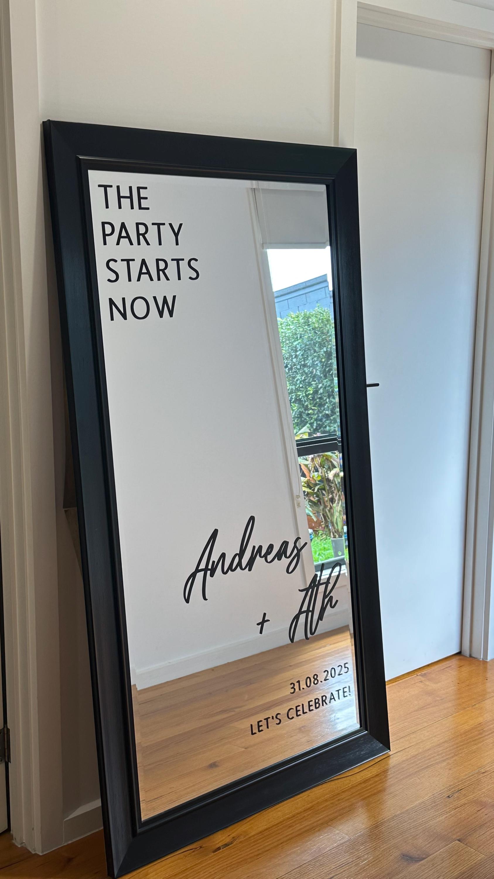 Party Starts Now Decal for Wedding Sign